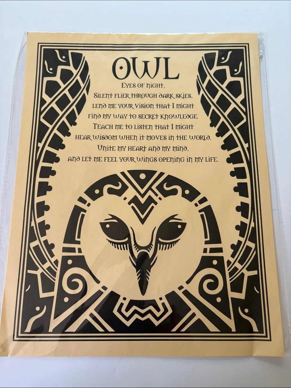 Owl Art Spiritual Prayer Print